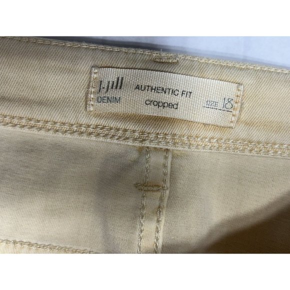 J Jill Denim Authentic Fit Cropped Jeans Womens Size 18 Pale Yellow Stretch - Picture 3 of 5